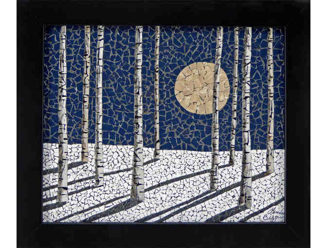 Moonlit Birches by Linda Biggers