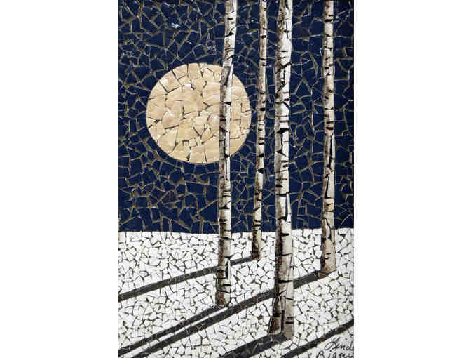 Moonlit Birches by Linda Biggers