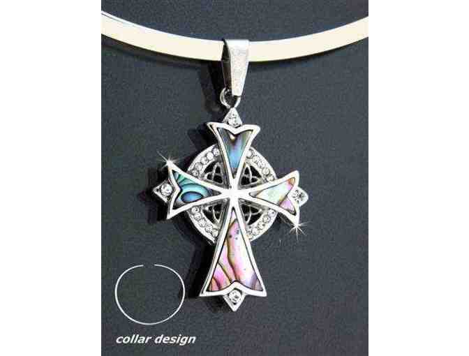 Abalone Family Trinity Cross and Collar