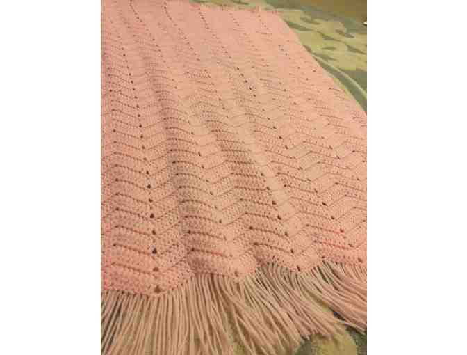 Crocheted Blanket- Pink