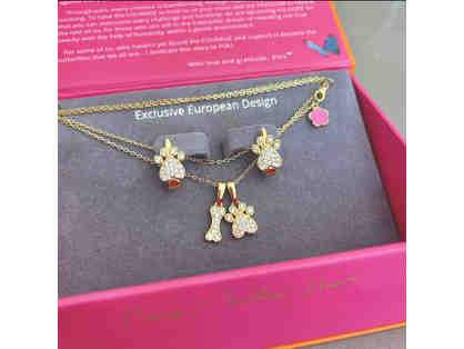 PAW & BONE Necklace & Earrings Set in Yellow Gold