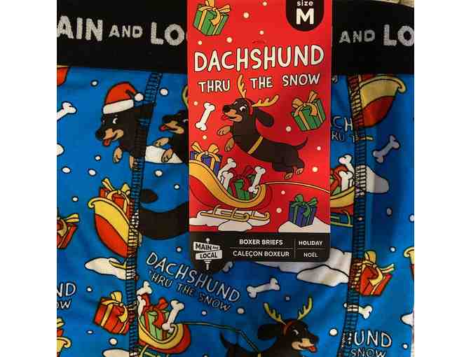 Men's Boxer Briefs, Size M, Dachshund thru the Snow! - Photo 4