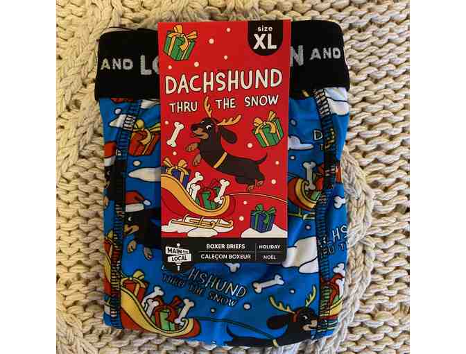 Men's Boxer Briefs, Size XL, Dachshund thru the Snow! - Photo 4