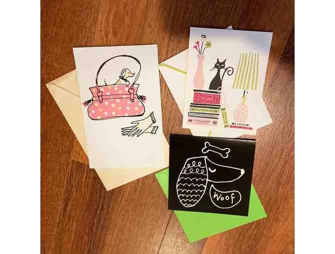 3 Blank Note Cards featuring pets - Photo 1