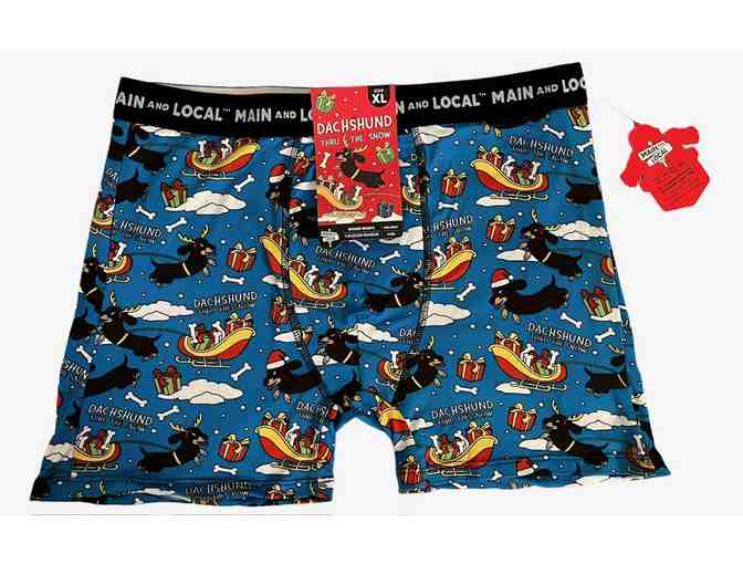 Men's Boxer Briefs, Size XL, Dachshund thru the Snow! - Photo 1