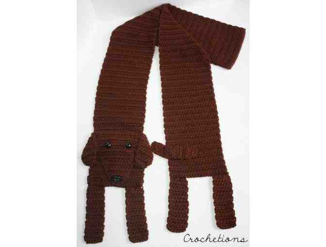 Brown Scarf - beautifully hand knitted - dachshund - Photo 1