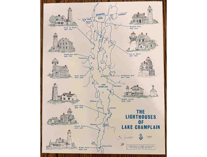 Lighthouses of Lake Champlain Vintage Poster by Sid Couchey