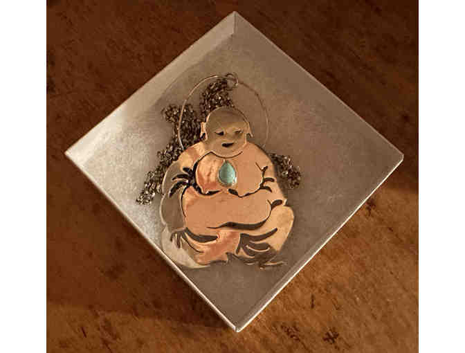 Vintage Handmade Sterling Silver Buddha Pendant