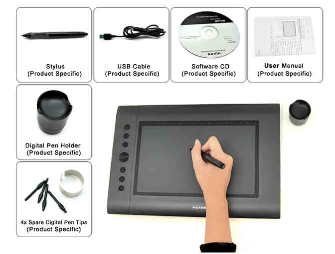 10x6.25' 2048 Levels Art Graphics Drawing Tablet Digital Tablets PRO Board Pad Grafica Tab