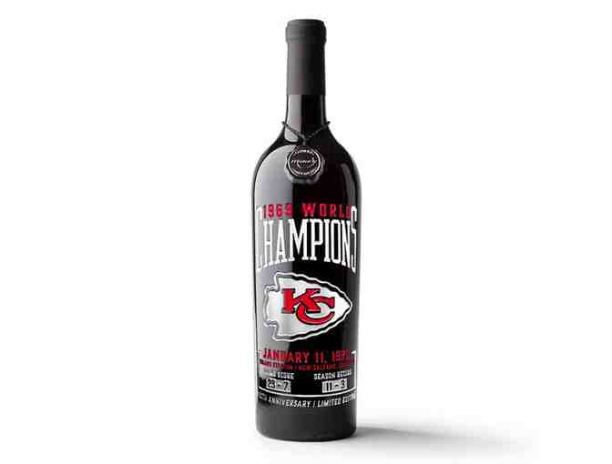 KC Chiefs 1969 Champions Etched Wine - Photo 1