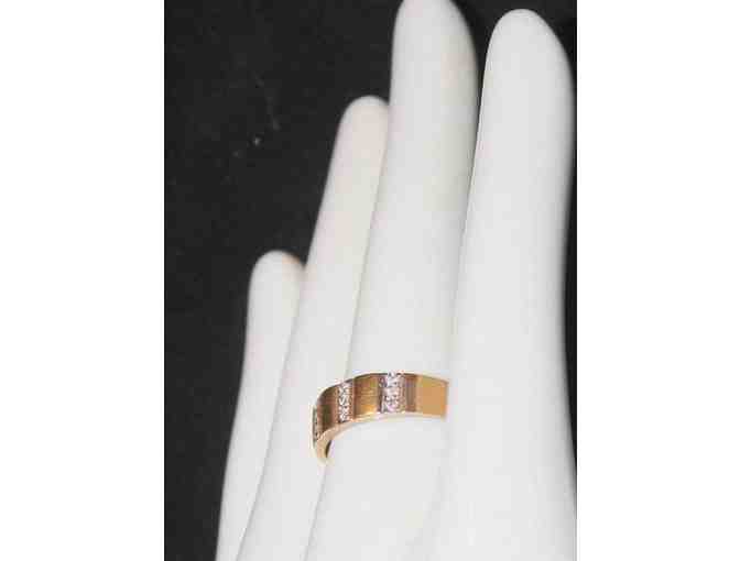 *** REALLY COOL UNISEX GOLD DIAMOND BAND RING!