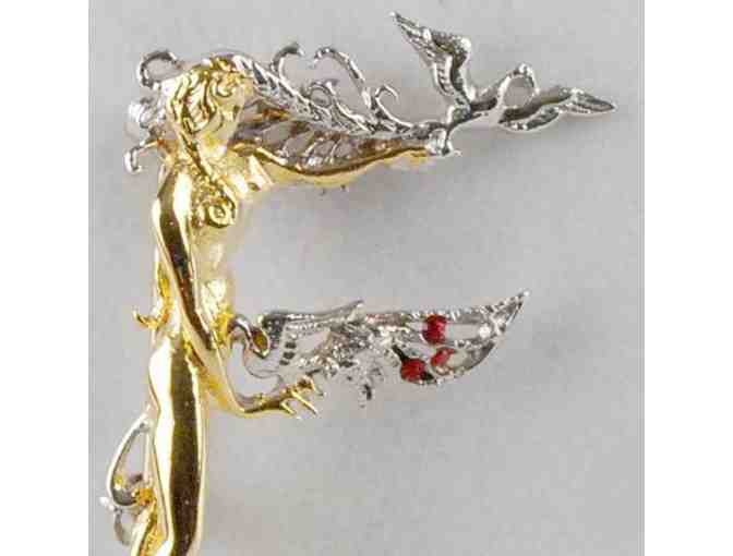 1 ERTE!! From the 'Father Of Art Deco', Collectible Art to Wear:  'F' Pendant/Brooch