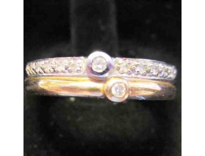 1 LOVELY TWO TONE GOLD DIAMOND BAND