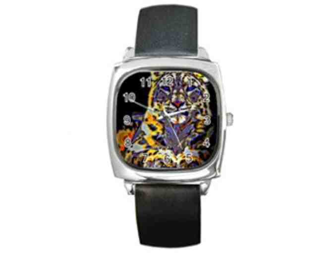 *'ART WATCH!':  Unisex watch/time peace:  'CARLOS, The Snow Leopard' by WBK