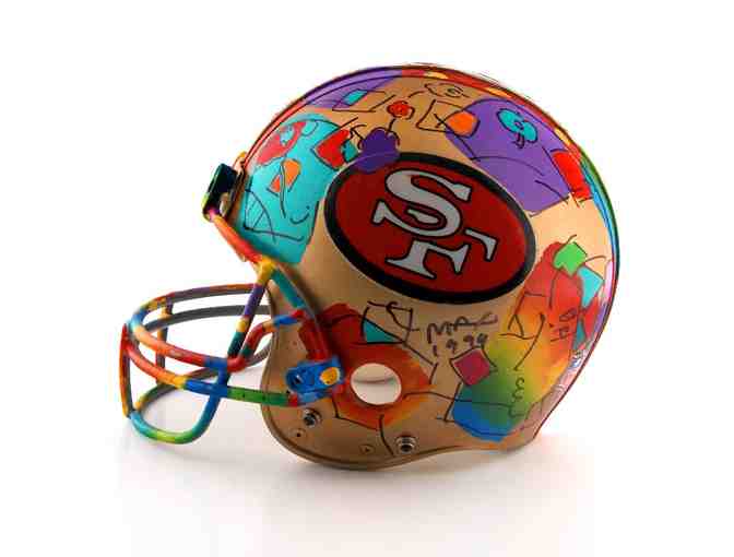 '*1994 Very Rare Peter Max Original Painting on  NFL Lic.,San Francisco 49ers helmut'!