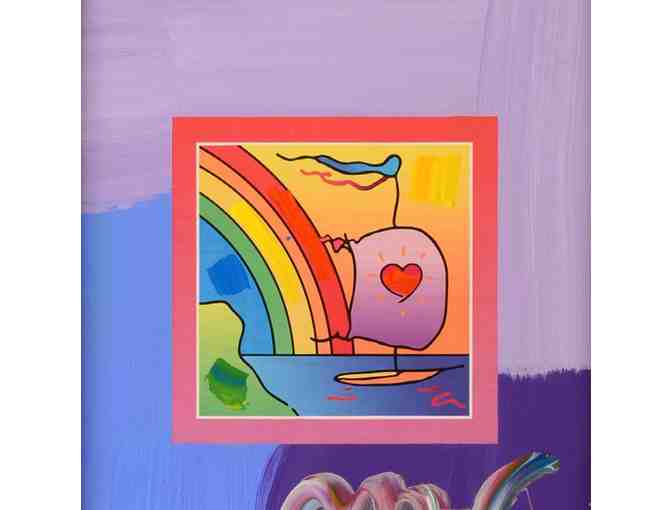 '1 ONLY'!*'Sailboat with Heart'  Acrylic Mixed Media by PETER MAX! UBER COLLECTIBLE!!