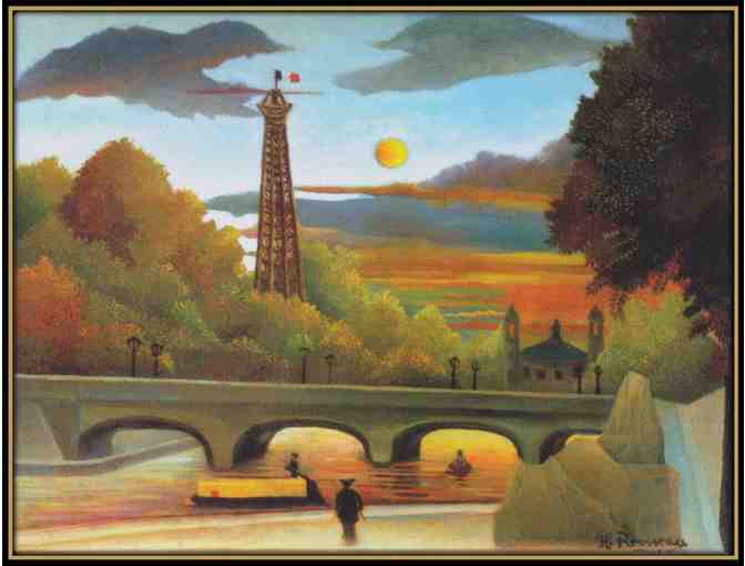 THE SEINE AND THE EIFFEL TOWER AT SUNSET BY HENRI ROUSSEAU:  A3 GICLEE PRINT!