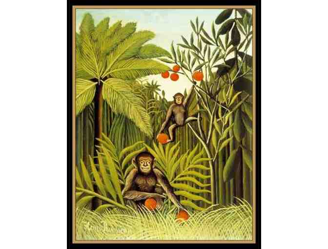 TWO MONKEYS IN THE JUNGLE BY HENRI ROUSSEAU:  A3 GICLEE PRINT!