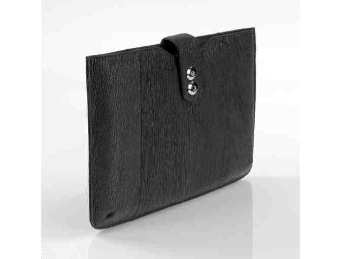 ***iLuxury! Black Leather iPad Sleeve! Made from Genuine Shark Leather!
