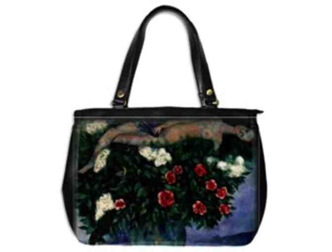 'WOMAN AND THE ROSES' by Chagall:  Custom Made Leather Art Tote Bag!