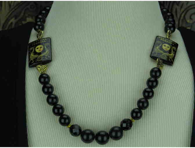 1/Kind UNFORGETTABLE Majestic Necklace w/'Carnivale' Art Focals, Genuine Black Onyx!