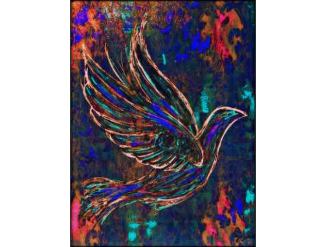 ! 2 SIDED ART DELUXE CUSHION CASE(S) + A3 GICLEE PRINT!:  'PEACE, LOVE, DOVE' BY WBK