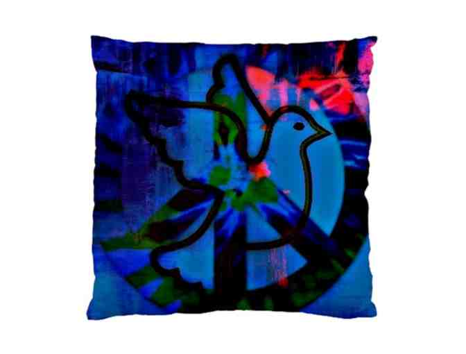 ! 2 SIDED ART DELUXE CUSHION CASE(S) + A3 GICLEE PRINT!: 'PEACE #6' BY WBK