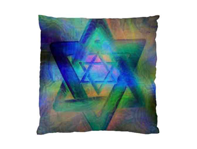 ! 2 SIDED ART DELUXE CUSHION CASE(S) + A3 GICLEE PRINT!: 'STARS OF DAVID' by WBK