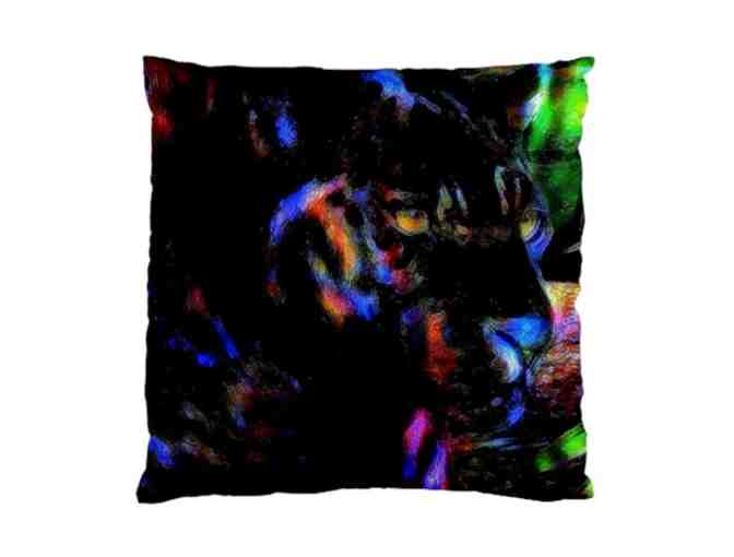 ! 2 SIDED ART DELUXE CUSHION CASE(S) +A3 GICLEE PRINT!: 'PANTHER' BY WBK