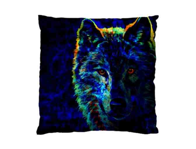 ! 2 SIDED ART DELUXE CUSHION CASE(S) + A3 GICLEE PRINT!: 'LONE WOLF' BY WBK