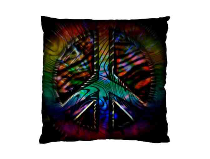 ! 2 SIDED ART DELUXE CUSHION CASE(S) + A3 GICLEE PRINT!: 'PEACE #2' BY WBK