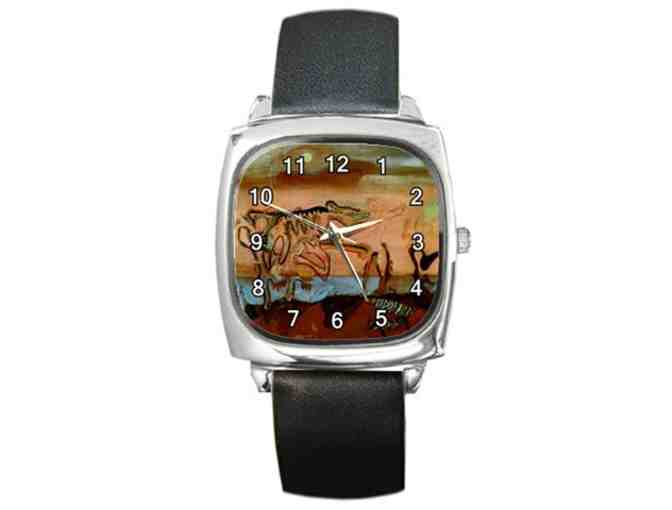 'The Spectral Cow' by DALI:  FREE Leather Band ART WATCH w/BID!