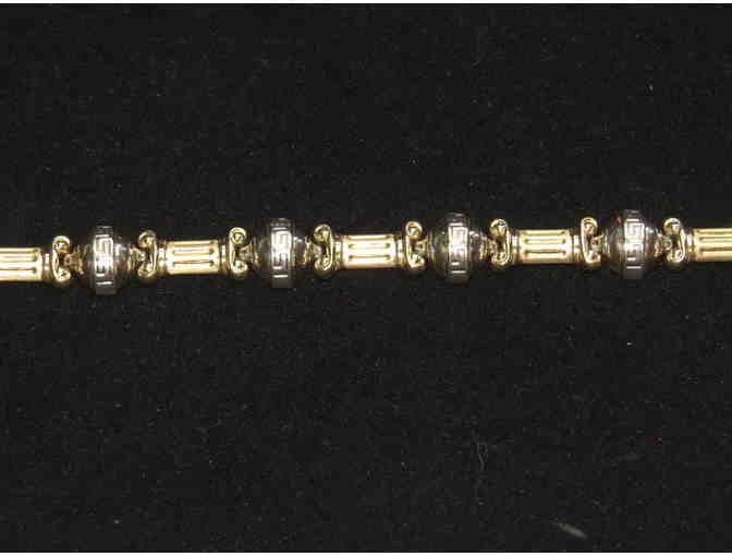 BR-8: Two Tone Italian made Gold Bracelet!  'Exquisite' statement piece!