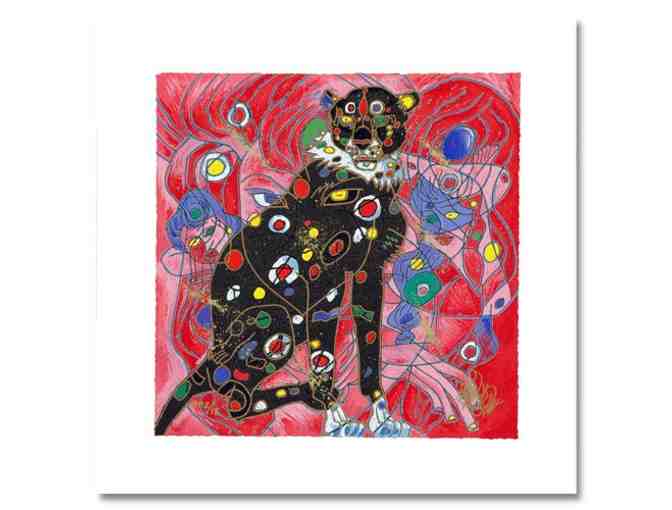 ! 1 only!: Cheetah by Jiang Tiefeng.    Serigraph ON  CANVAS'  *EXTREMELY COLLECTIBLE!!