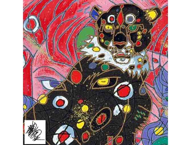 ! 1 only!: Cheetah by Jiang Tiefeng.    Serigraph ON  CANVAS'  *EXTREMELY COLLECTIBLE!!