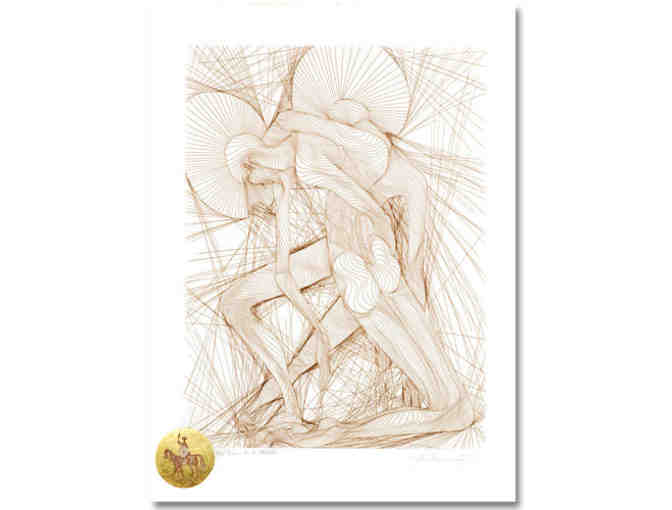 'L'Homme de la Manche' by Guillaume Azoulay: Ltd Edition RARE Etching w/24kt Gold Leaf