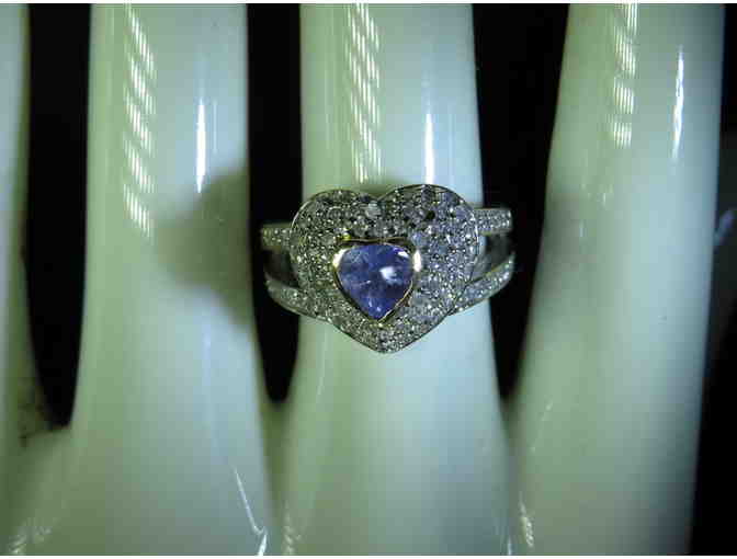 #4: Custom Designed Very Precious and Rare TANZANITE Heart and Diamond Ring!