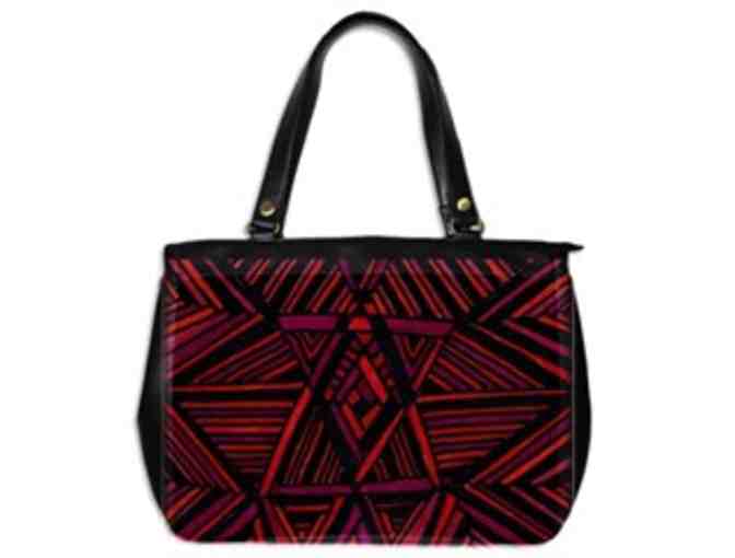 * 'TRIANGULATE DIPLOMACY' BY WBK: CUSTOM MADE LEATHER TOTE BAG!