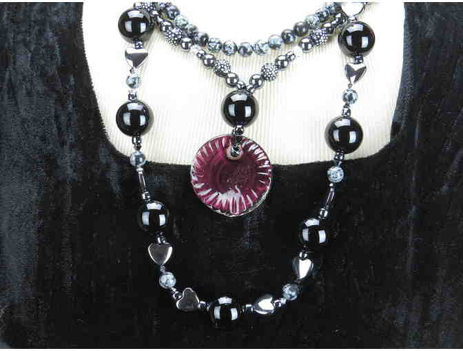 ! ENSEMBLE:  TWO NECKLACES=THREE LOOKS!: 1/KIND GEMSTONE NECKLACE #326 & 327