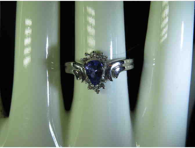 #1 Beautiful RARE and  VERY PRECIOUS: Tanzanite and Diamond Ring in 14kt White Gold!