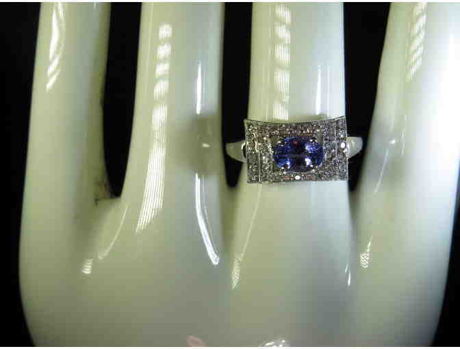 #14:  VERY PRECIOUS AND EXOTIC TANZANITE RING WITH DIAMONDS, CUSTOM MADE!