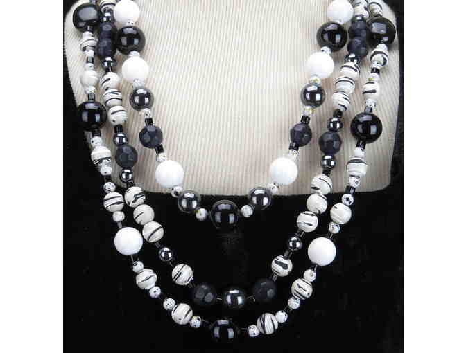 2 Necklaces, 3 looks! NECKLACE #307 & 308 ENSEMBLE with ooodles of genuine ONYX!