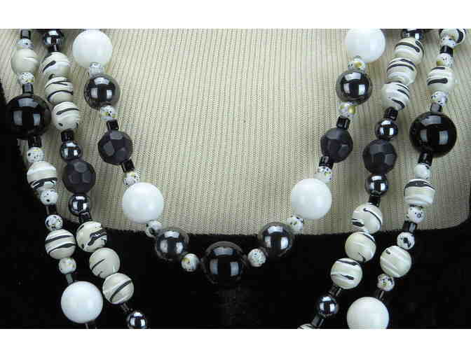 2 Necklaces, 3 looks! NECKLACE #307 & 308 ENSEMBLE with ooodles of genuine ONYX!