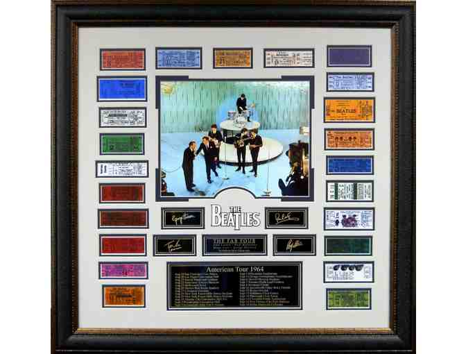 The Beatles 'On the Ed Sullivan Show' 30x30 Photograph with Signatures & Replica Tickets