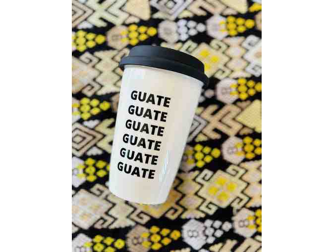 'Guate' White Ceramic Travel Mug