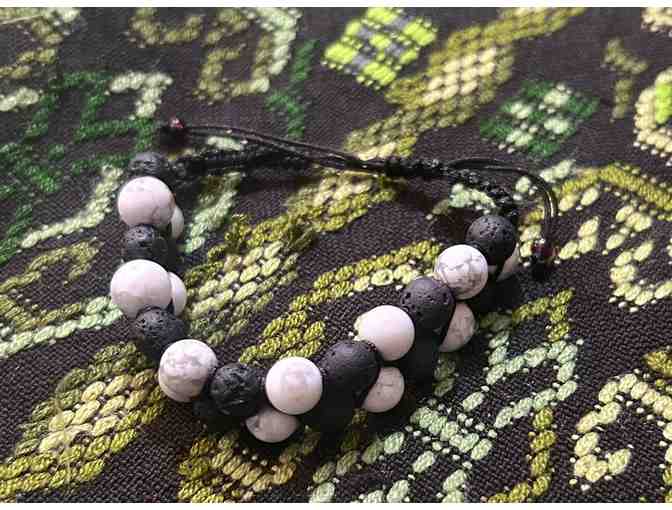 Set of 2 Volcanic Rock Bracelets