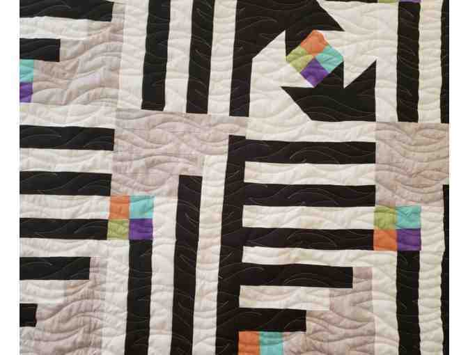 Handcrafted 'Venetian Blinds' Quilt - One of a Kind