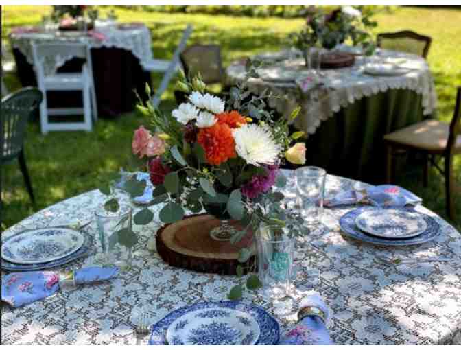 Wedding or Garden Party Event Tablecloth Sets for 7 Tables