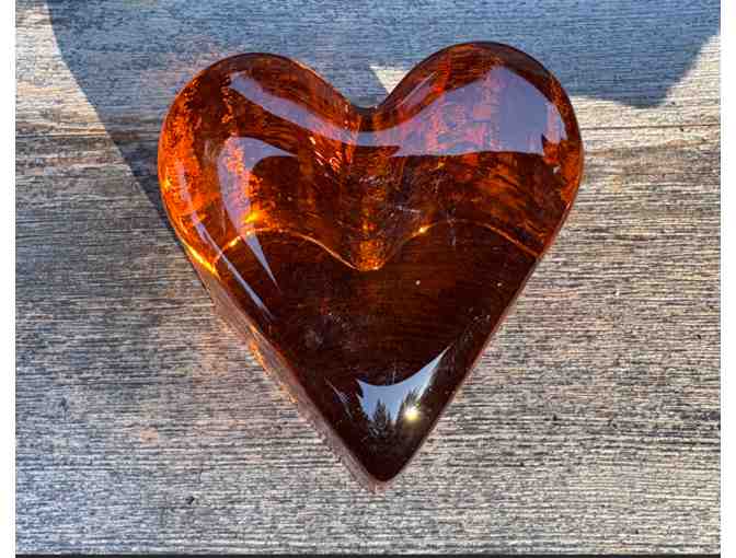 Fire and Light Copper-Color Eliptical Bowl and a Copper Heart