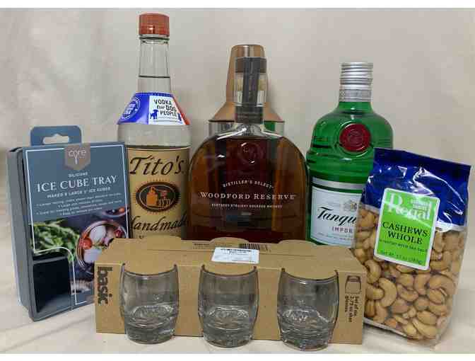 Woodford Reserve Bourbon, Titos Vodka, Tanqueray Gin, Beverage Shaker + MORE